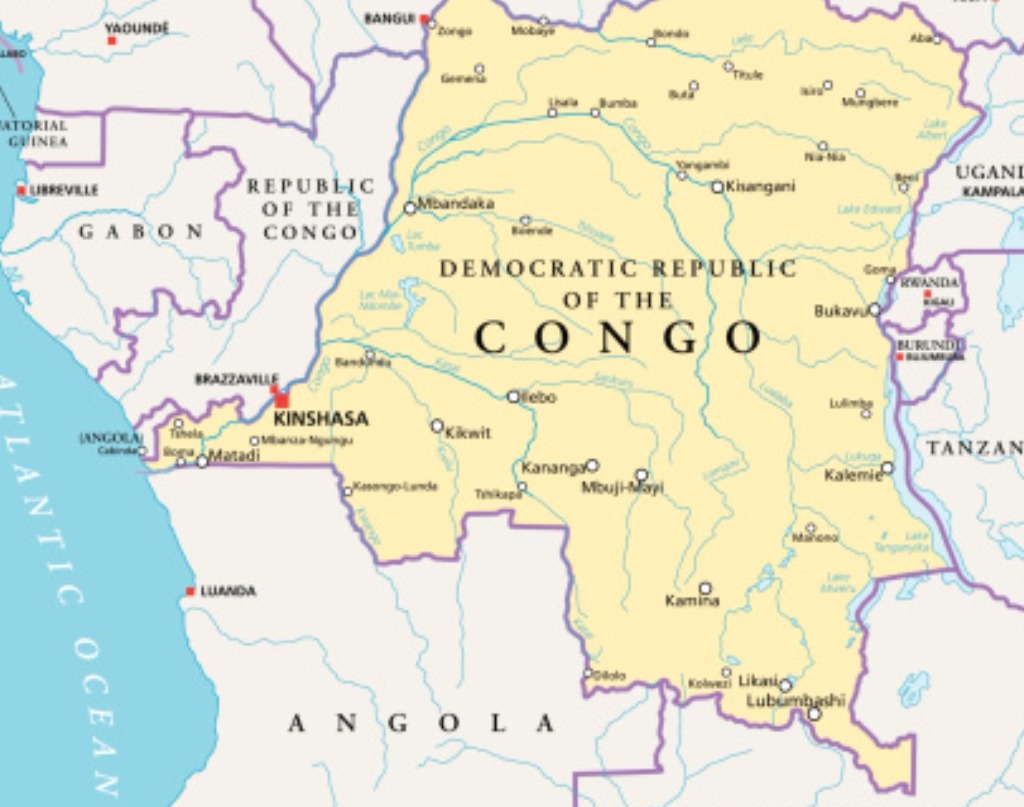 Kinshasa Congo , Angola, Zambia, Congo Brazzaville, Cameroon , and the
